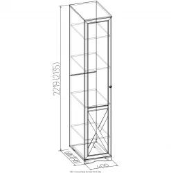 Левый фасад шкафа для белья АДЕЛЕ 7 Дуб Сонома (спальня)_64831 / ADELE