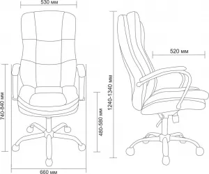 Кресло для руководителя АВ 123 Черное на дереве / AV