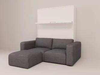 Диван-кровать трансформер Смарт 1 с пуфом К 1600 Ясень шимо темный