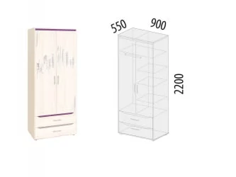 Шкаф для одежды Мегаполис 55.01.1 Сосна Астрид