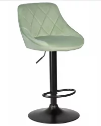 Стул барный ДОБРИН ЛОГАН БЛАCК Мятный велюр МДЖ9-87 / DOBRIN LOGAN BLACK MJ9-87