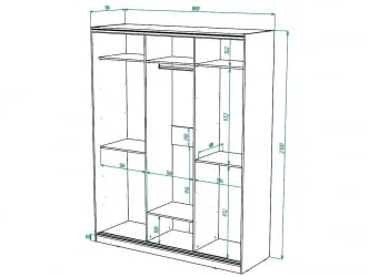 Белый шкаф-купе с зеркалом Виктория 1800х584х2300, Белый 18ДЗДЗДЗ-Б 310-1907