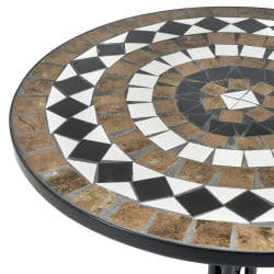 Стол для дачи Сеcрет де Маисон РОМЕО (мод. ПЛ08-7451РВ) металл, 60*72см, черный /плитка 