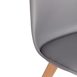 Мягкий стул ТУЛИП (мод. 73-1) дерево/пластик/экокожа, 47,5кс55кс80 см, серый / TULIP (mod. 47,5x55x80