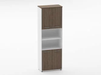 Шкаф 5 широкий закрытый с 2 -мя открытыми полками Дека 10.23.121 Дуб Верцаска/Белый / Deka