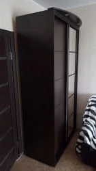 Шкаф с зеркалом Акцент-Квадро Д 1200х600  Венге/Бронза