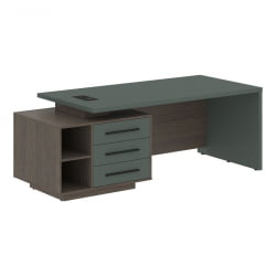 Стол руководителя левый ВЕЛИОН ВCТ 2190 Л Нефрит Дуб Сильвер / VELION VCT L