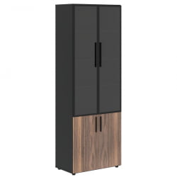 Шкаф комбинированный ВЕЛИОН ВЕНЕЕР ВРХCС 80.2 Американский орех Яшма черная / VELION VENEER VRHCS