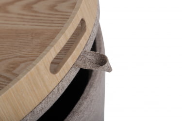 Пуф-столик с ящиком Хюгге Л рогожка Бежевый / L