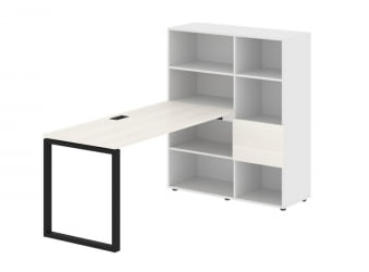 Рабочая станция ЕДИС ЕКРСТ 1115 Ясень Траун Черный Белый / EDIS EQRST