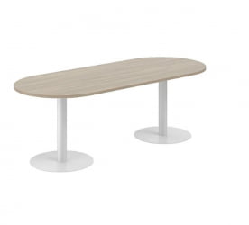 Стол переговорный овальный Сигма СГ.280.ОД.ГР Дуб темный Серебряный металлик / Sigma SG.280.OD.GR