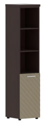 Шкаф колонка с глухой малой дверью и топом (правый) Торр ЛУКС ТЛХC 42.5 Р Венге Магия Капучино / Torr LUX TLHC R