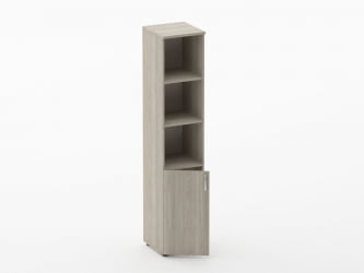Шкаф высокий полуоткрытый Глассй 6.19.12Л Дуб сантана светлый / Glassy