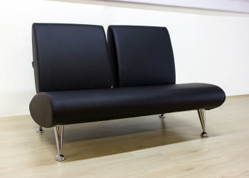 Диван офисный двойной Клерк 7 черный Екотекс 3001 / Ecotex