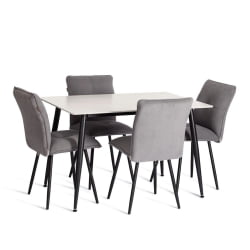 Обеденный стол Аустен/Остин столешница керамика (матовая) /опоры металл, белый/черный, 120х80х75см / Austen/Остин