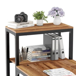 Стол письменный (для компьютера) со стеллажом ЕУРЕКА ЗКС-СХ140А-РВ с шириной 140 см Реcлаимед Воод / EUREKA ZX-SH140A-RW Reclaimed Wood