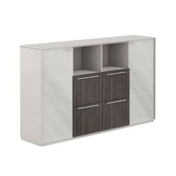 Шкаф средний с ящиками Атлас НЗ-0316.ГС.БТ Серый камень Бренсон Трюфель / Atlas NZ-0316.GS.BT