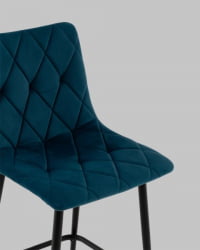 Стул полубарный Одди Диамонд велюр синий / Diamond