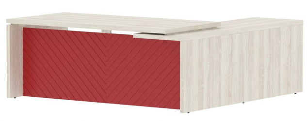 Стол руководителя левый Торр ЛУКС ТЛCТ 2020 Л Сосна Эдмонд Красный / Torr LUX TLCT L