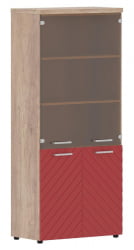 Шкаф комбинированный с топом Торр ЛУКС ТЛХC 85.2 Дуб Каньон Красный / Torr LUX TLHC