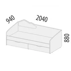 Детская кровать для девочки Эверест 500.11 Дуб Кронберг/Плаза Стоун