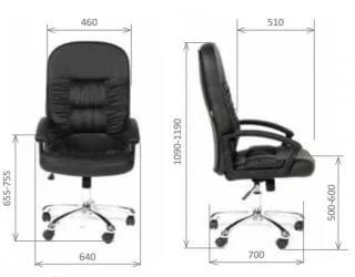 Кресло руководителя CХАИРМАН 418 ПВC Черный / CHAIRMAN PVC