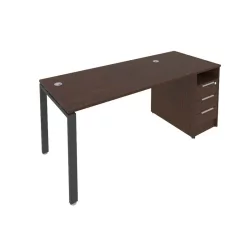 Рабочая станция с опорной тумбой Метал Сйстем Б.РС-СТП -1.3 Венге/Антрацит / Metal System