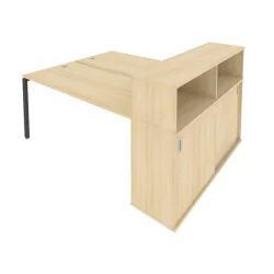 Рабочая станция с опорным шкафом-купе Метал Сйстем Б.РС-СШК-2.4 Акация/Антрацит / Metal System