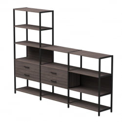 Набор стеллажных систем Еверпроф ЕВО №11 Дуб Пасадена Черный / Everprof EVO