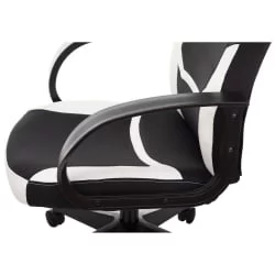 Кресло компьютерное БРАБИКС Алпха ГМ-018 Черное/белое / BRABIX Alpha GM-018