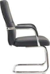 Кресло для посетителей Еверпроф Веста CФ Экокожа Черный / Everprof Vesta CF
