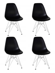Стул обеденный ДОБРИН ДСР (ножки хром, цвет чёрный (Б-03)) 4 шт / DOBRIN DSR (B-03))