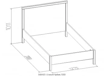 Односпальная кровать БАУХАУС 4 Дуб Сонома/Орех шоколадный(спальня) / BAUHAUS