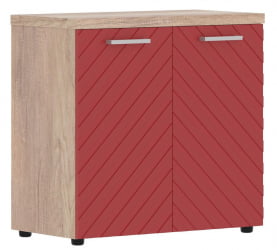 Шкаф с глухими малыми дверьми и топом Торр ЛУКС ТЛЛC 85.1 Дуб Каньон Красный / Torr LUX TLLC