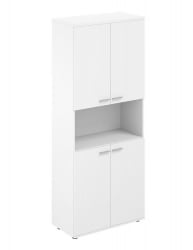 Шкаф высокий с нишей Сигма СГ.861.ВХ.ВХ.ВХ Белый / Sigma SG.861.WH.WH.WH