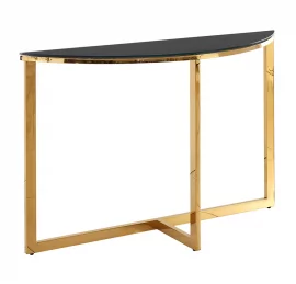 Консоль АЛЬБА 115кс30 Золото (стекло черное) / 115x30