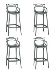 Стул барный ДОБРИН МАСТЕРС БАР (темно-серый (ГР-04)) 4 шт / DOBRIN MASTERS BAR (GR-04))