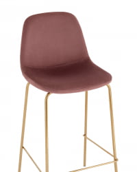 Стул барный Валенсия СН золотые ножки велюр Пыльно-розовый / SN