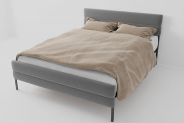 Кровать &куот;Горизонт Мини&куот; с ортопедическим основанием Цвет фасада: Серый; Цвет корпуса: Чёрный; Материал фасада: Металл/Велюр; Размер: 1200х2000 мм; Спальное место: 1200х2000 мм / "Горизонт Мини"