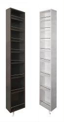 Поворотный шкаф в черном глянцевом стекле Лупо Шелф (левый) Венге