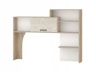 Надстройка Эверест 500.25 Дуб Кронберг/Белый шпон/Плаза Стоун