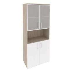 Шкаф высокий широкий ОНИКС О.СТ-1.4Р Дуб Аттик/Белый / ONIX O.ST-1.4R