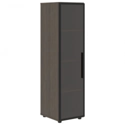 Шкаф-колонка со стеклянной дверью в металлической раме (левый) ВЕЛИОН ВМCС 40.2 Л Дуб Сильвер / VELION VMCS L