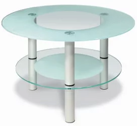 Круглый стол Кристалл 3 Алюминий/прозрачное