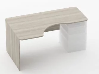 Стол угловой под встроенную тумбу Глассй 1.141.16Л Дуб сантана светлый / Glassy