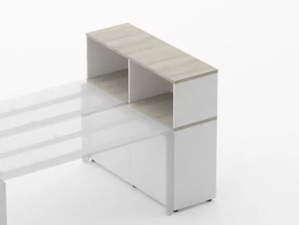Тумба комбинированная высокая для рабочего модуля Дека 9.04.125 Дуб Сантана светлый/Белый / Deka