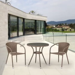 Комплект плетеной мебели Т282АНТ/Й137C-В56 Лигхт бровн 2Пcс / T282ANT/Y137C-W56 Light brown 2Pcs