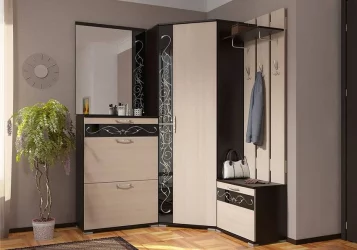 Вешалка с тумбой Юнона-2 ВШТ- 03 Венге - Дуб молочный