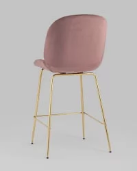 Стул полубарный Беетле со спинкой голд Темно-розовый / Beetle gold