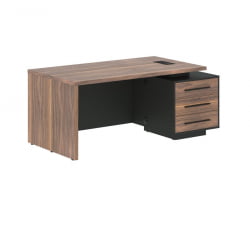 Стол руководителя правый ВЕЛИОН ВЕНЕЕР ВРCТ 1890 РЛ Американский орех Яшма черная / VELION VENEER VRCT RL